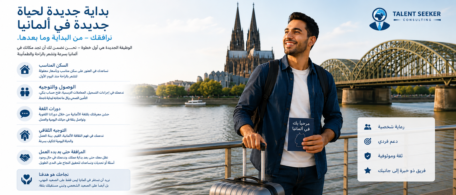 Wir begleiten dich beim Start deiner Karriere und deines Lebens in Deutschland.